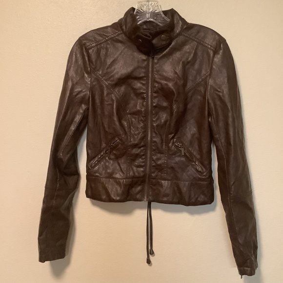 Therapy Women’s street wear motto bikercore small festival faux leather jacket - Picture 2 of 12